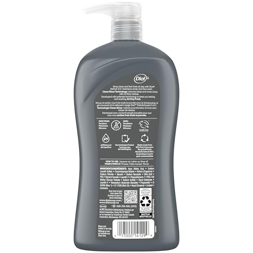 DIAL MEN 3IN1 BODY, HAIR AND FACE WASH, HYDRO FRESH, 32 FL OZ