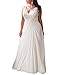 YIPEISHA Women's Elegant Applique Lace Wedding Dress V Neck Plus Size Beach Bridal Gowns