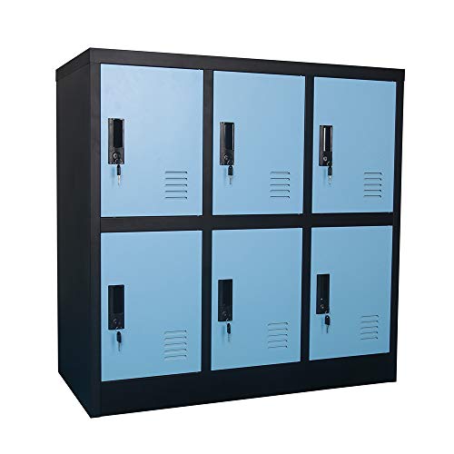 Small Office Storage Locker Cabinet Organizer for Employee,School Locker for Kids Mini Size (Blue, W6D)
