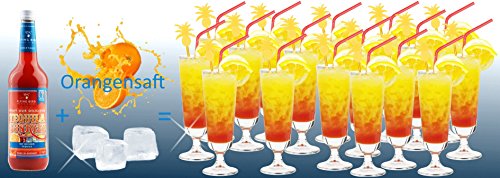Flying Bird - Tequila Sunrise | 0,7l Bar Premix 28% vol für 17 fertige Cocktails | Orangensaft auffüllen und genießen – Bild 4