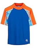 Tuga Boys Short Sleeve Rash Guard 1-14 Years, UPF 50+ Sun Protection Swim Shirt