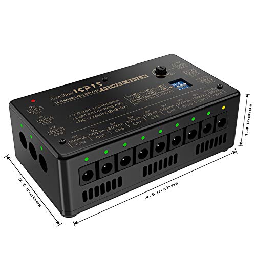 SanJune Guitar Isolated Pedal Power Supply 15 DC Outputs Fully Isolated