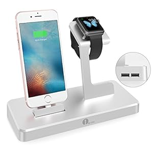 1byone 充電スタンド Apple Watch / iPhone 両用 二つUSBポート付き 3in1充電スタンド