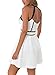 Drimmaks Womens Halter Hollow Out Club Party Fit and Flare Cocktail Skater Dress (L, DM003-White)