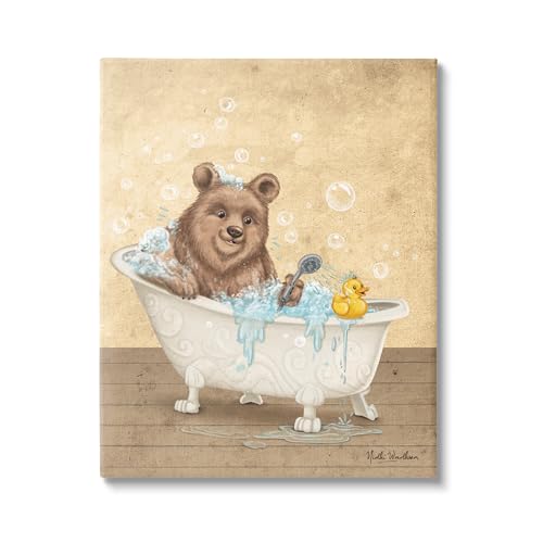 Stupell Industries Bear & Rubber Duck Bath Canvas Wall Art by Nidhi Wadhwa