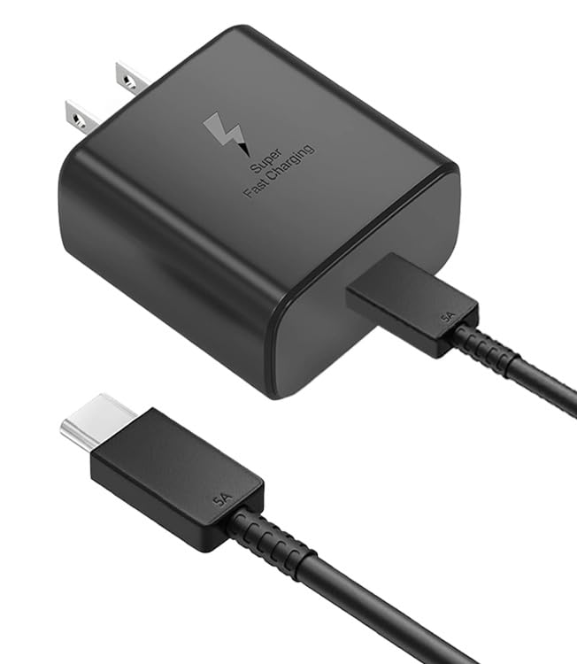 Galaxy A16 A15 5G Phone Charger for Samsung Galaxy A25 A26 A35 A36 A45 A46 A55 A56 5G Samsung Android Phone 45W Type C Adapter Blcok with 5A Fast Charging Cable Cord 6.6Ft