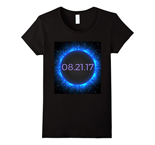 Womens "solar eclipse" blue ball fan shirt medium black