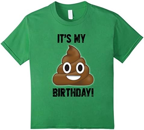 Kids Emoji Poop Tee Shirt Funny Birthday Tshirt 6 Grass