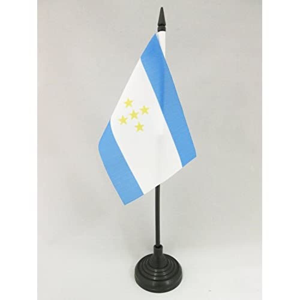 AZ FLAG - Tahiti independentist Table Flag 4'' x 6'' - French Polynesia Office Mini Banner 100% Polyester 15 x 10 cm - Mini Desk Flag with 10'' Pole and Black Plastic Base — image 1