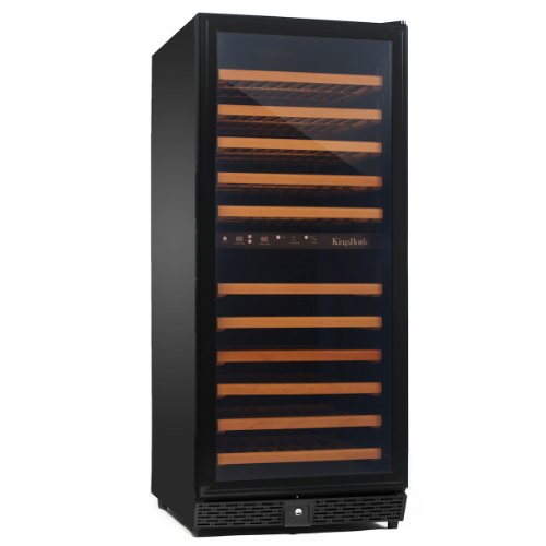 KingsBottle 120 Bottle Dual Zone Wine Cooler, Black