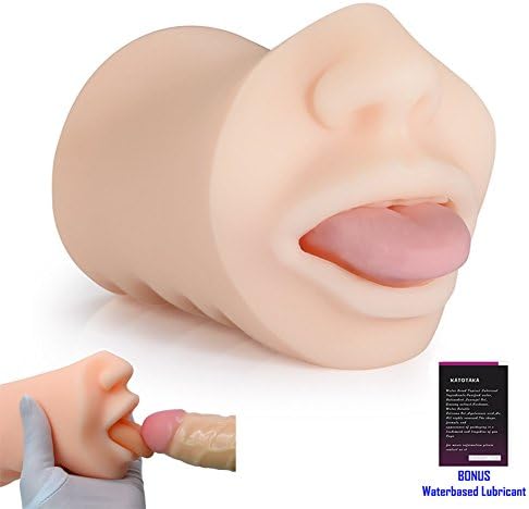 FreshHot Novelties (US Seller) A371C Male Oral Masturbator for Men, Silicone Realistic Mouth Pocket Pussy Storker Blow Job Toy with Tongue and Deep Throat Adult Sex Masturbation Toy Waterproof