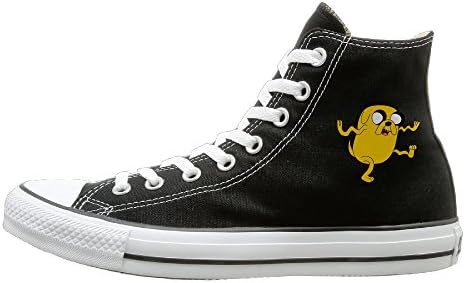 Tracy Jake The Dog Prevent Slippery Unisex Flat Canvas High Top Sneaker 37 Black