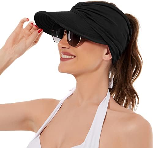 Womens Sun Visor Hat Wide Brim Summer Sun Hats UPF 50+ UV  display picture 2