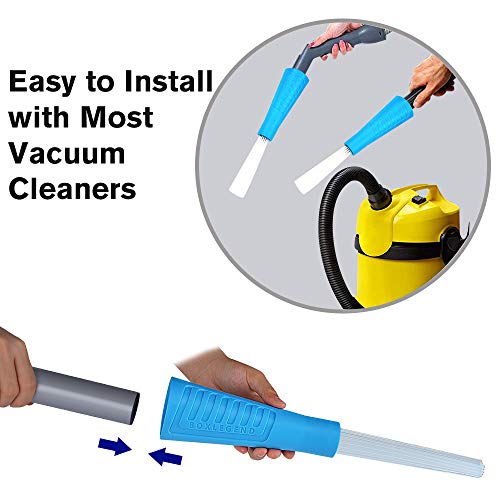 PetOde Universal Dusty Brush Vacuum Attachment Dust Cleaning Sweeper Vacuum Duster Attachment with Universal Adapter Flexible Tiny Tubes Dust Daddy