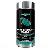 High Potency Hair Growth Vitamins - For Longer, Stronger, Healthier Hair, Biotin & Antioxidants for Healthy Nourished Appearance of Skin & Nails, For All Hair Types - 60 Capsules