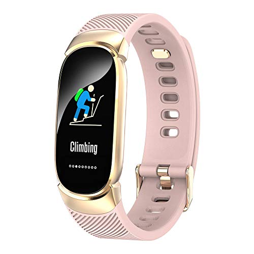 Sunward QW16 Smart Watch Sports Fitness Activity Heart Rate Tracker Blood Pressure Watch Fitness Tracker for Men Women Kids. (Rose Gold)