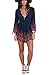 Women's Deep V Neck Backless Print Playsuit (S, Navy)