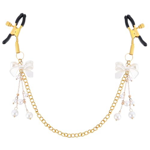 Bow Body Clips with Chain - Adjustable Body Clamps for Women Play Body Clamp with Gold Chain and Pearl Tessel Non Piercing Body Clip Jewelry for Adult Bedtime Play Gift at Amazon