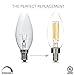 Dimmable E12 LED Candelabra Bulb Set - 4W, 40W Equivalent - 2700K Warm Light Vintage Style Candle Lightbulb for Chandelier, Ceiling Fan, Sconce, Desk Lamp or Porch Lights, Torpedo Top (Pack of 6)