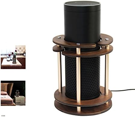 Wood Grain Stand for Amazon Echo Speaker (Walnut) – GTIMES Mount for Alexa Enhanced Strength &amp; Stability – Smart Home Decor