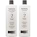 Hair System 2 Cleanser & Scalp Therapy Liter (33.8oz) Duo for Thinning Hair