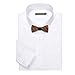 Amzchoice Classic Handmade Mens Wood Bow Tie with Matching Pocket Square Men's Cufflinks Lapel Flower Set (121)