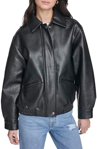 Levi's Women's Oversized Faux Leather Belted Motorcycle Jacket