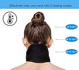 Mengya Far Infrared Portable Electric Heating Pad for Neck, 3 Temperatures Control with 6.2 ft USB Cable,Hot Therapy, Pain Fatigue Relieve, Improve Blood Circulatio, Keep Warm (Black)