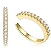 Sterling Silver Ear Cuff No Piercing CZ Ear Wrap, Pair of 2, 18K Yellow Gold Plated