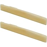 Miwayer 2 Pack 12 String Acoustic Guitar Unbleached Bone Saddle, Guitar Bridge Saddles, Cut from Whole Bones, 76x3x13mm