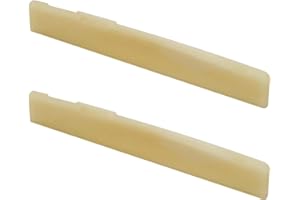 Miwayer 12 String Acoustic Guitar Unbleached Bone Saddle, Guitar Bridge Saddles, Cut from Whole Bones, 76x3x13mm (12 String Acoustic Saddle 76mm 2 Pack)