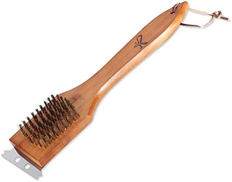 Barbecue Grill Brush Wood Handle &amp;copper Bristles Cleaner Cleaning Tool Special Barbecue Sauce Brush