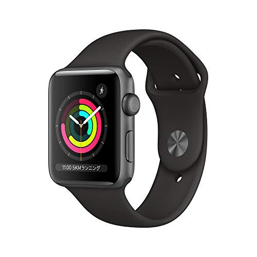 8位：Apple Watch Series 3 GPSモデル 42mm スペースグレイアルミニウムケース ブラックスポーツバンド（画像は『Amazon.co.jp』より引用）