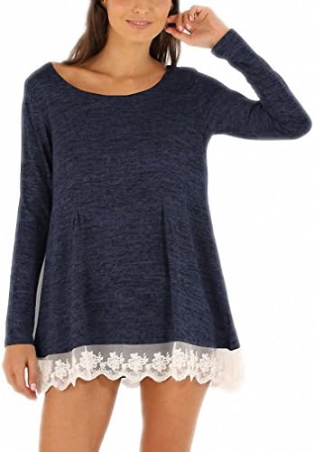 Sweater Women Winter Pullover Lady Winter Knitted Lace Patchwork Sweater Plus Size Casual Jumper Women Sweater Tops royalblue S