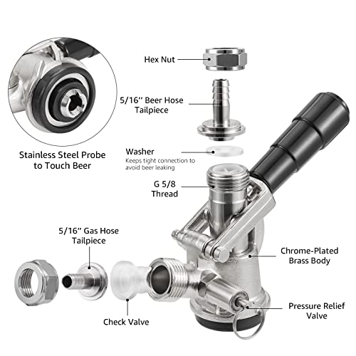 MRbrew Keg Coupler, Commercial Sankey Kegerator D System Stainless