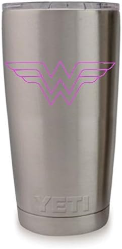 W Superhero Woman Symbol Car Truck Vinyl Decal 6" Wide PINK