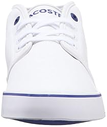 Lacoste Unisex-Child Ampthill Sneaker, White/Royal