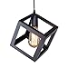 LNC Black Geometric Pendant Lighting, Geometric Modern Square Hanging Light Ceiling Fixture for Kitchen Island, Foyer, Hallway, Bedroom and Entryway