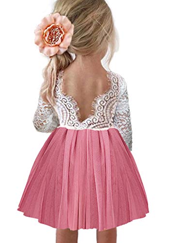 Girl Toddler Full-Length Straight Tulle Tutu Lace Back Party Flower Girl Dress