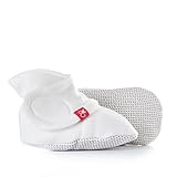Baby Booties, Adjustable, Soft & Secure (Drops/Gray, 3-6 Months)
