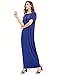 Verdusa Women's Summer Casual Loose Long Dress Short Sleeve Pocket Shift Maxi Dress Blue L