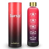 Sursip 32 oz Glass Water Bottle With Stylish