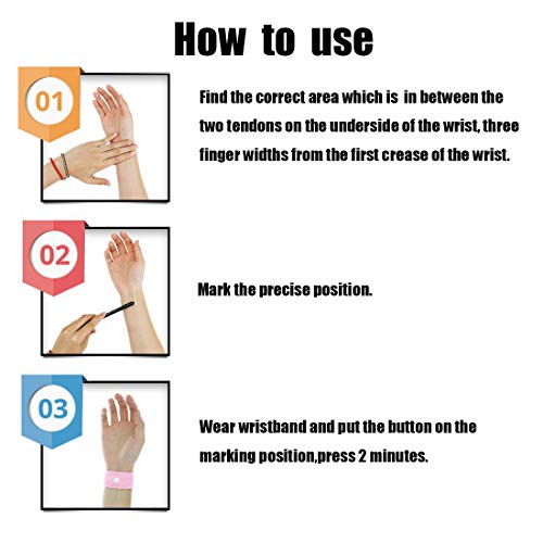 DR.DUDU 5 Pairs Motion Sickness Relief Wristbands Acupressure Wristbands Nausea Relief Band for Morning Sickness & Sea, Travel, Car Sickness - Thumbnail 4
