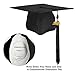 GraduationMall Matte Graduation Gown Cap Tassel Set 2024 for High School and Bachelor Black 51 Plus(5'6