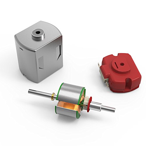 DC Motor Mini Electric Motor 3-6V Remote, Baker 16000-17000RPM 130 Micro Motor Control Toy Car 5pcs with 15 gears (Silver + Red)