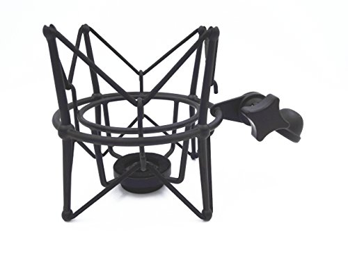 Boseen Studio Condenser Metal Microphone Spider Shock Mount Holder Clip Anti Vibration Suspension High Isolation, Ideal for Radio Broadcasting Studio, Voice-over Sound Studio and Recording(Black)