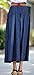 Youhan Women's Vintage Fitted Cotton Denim Pleated Long Maxi Skirt