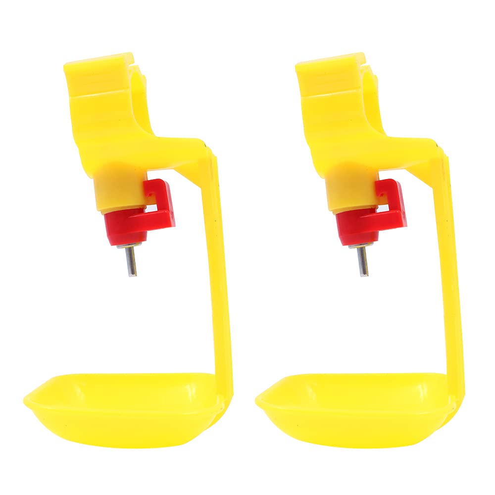 ANCLLO 2Pcs Large Automatic Filling Poultry Waterer Cups and Auto Watering Drinker System for Chickens Ducks Geese Turkeys etc Water Feeder Kit