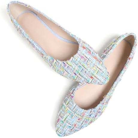 Amazon.com | FOWT Pointed Toe D'Orsay Satin Flats Slip On Ballet