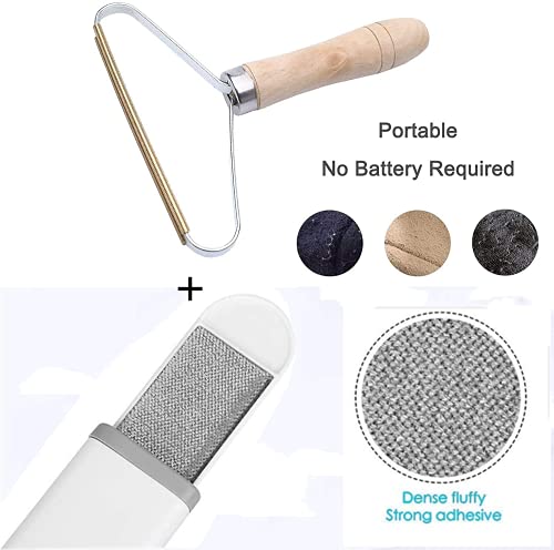 Portable Lint Remover&Lint Brushes Double&Sided Fur Lint Removal Brush with Self-Cleaning Base for Remove Cat and Dog Fur, Fluff from Carpet - Car Seat - Couch - Clothing